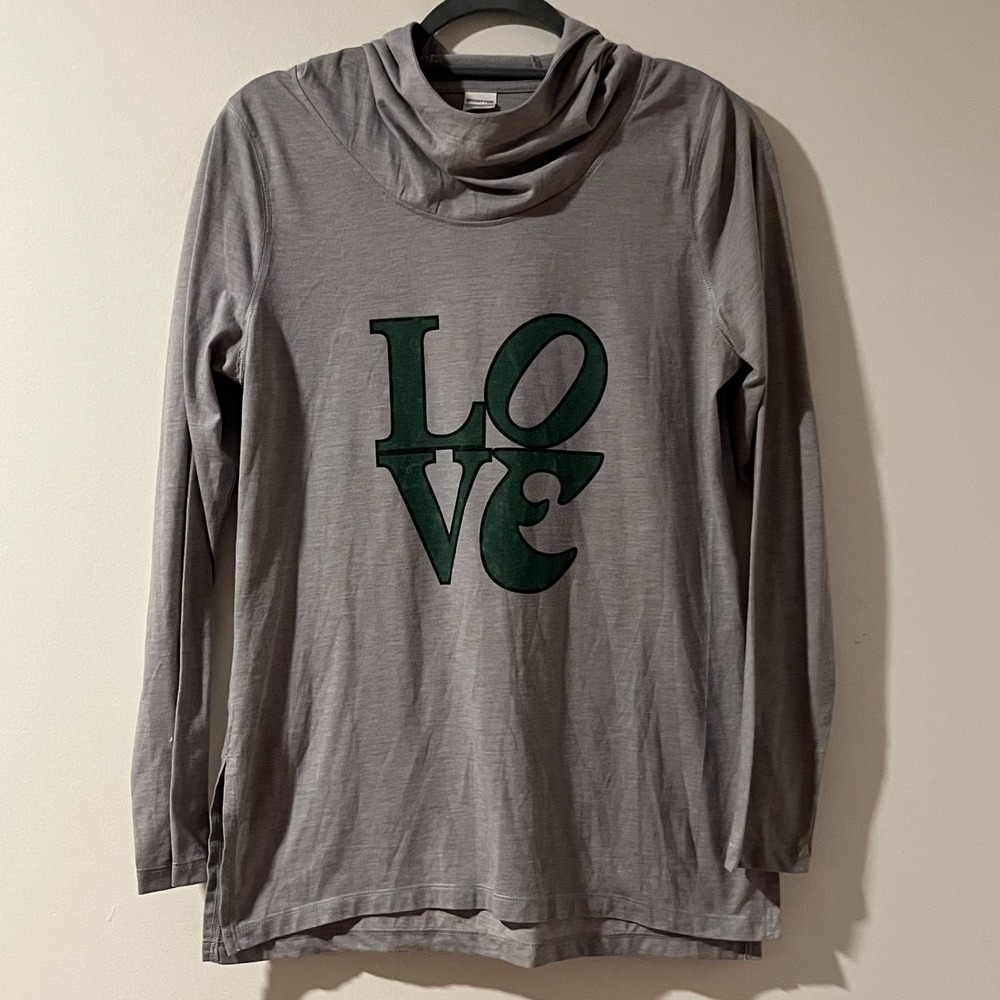 Sport-Tek LOVE Park Cowl Neck Lightweight Hoodie Womens M Eagles Style Lettering